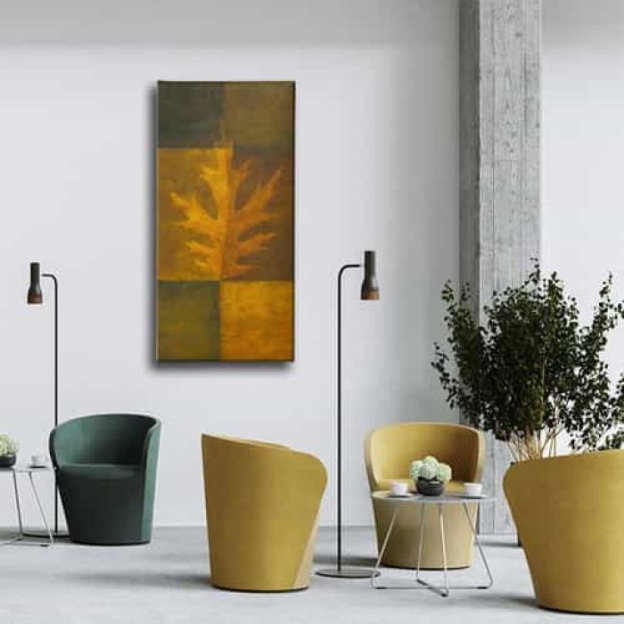 Yaprak Figuru Kanvas Tablo