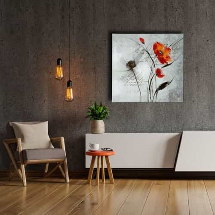 Yazili Cicek Kanvas Tablo