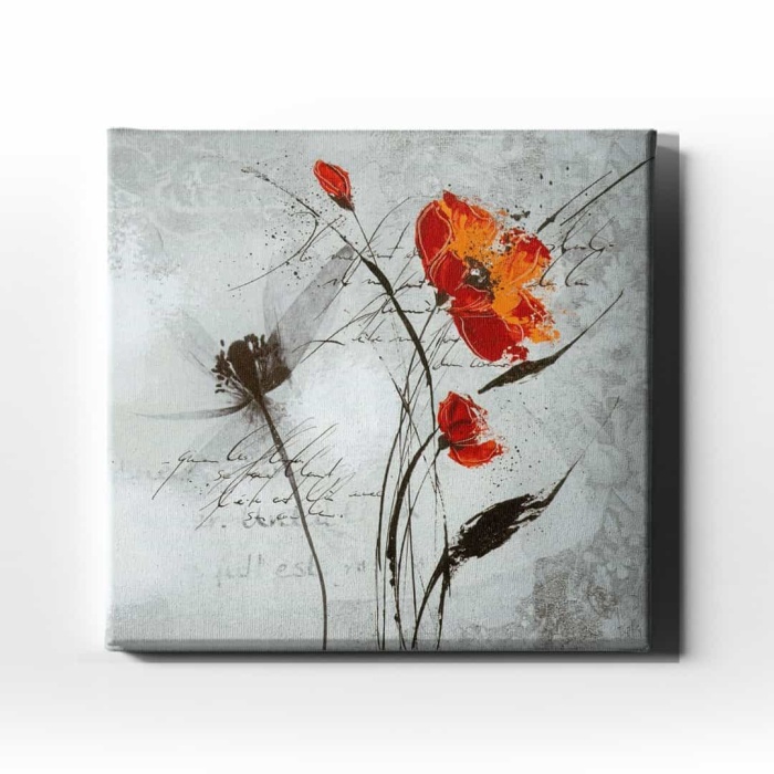 Yazili Cicek Kanvas Tablo