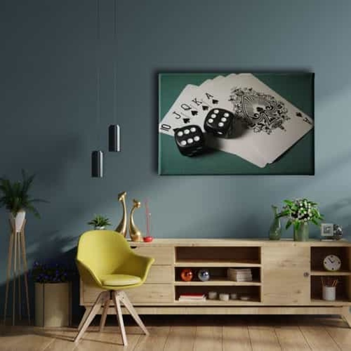 Zar Ve Iskambil Kagidi  Canvas Tablo