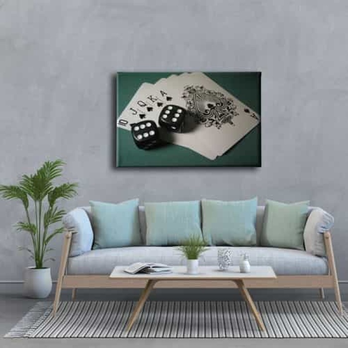 Zar Ve Iskambil Kagidi  Canvas Tablo