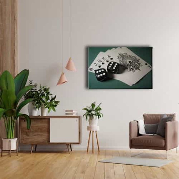 Zar Ve Iskambil Kagidi  Canvas Tablo