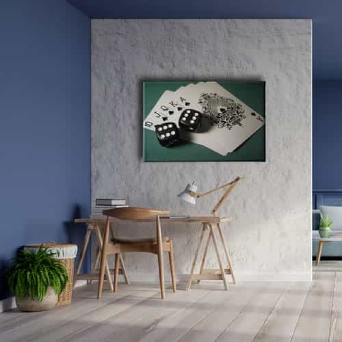 Zar Ve Iskambil Kagidi  Canvas Tablo