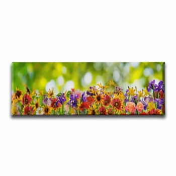 Bahar Cicekleri Panoramik Kanvas Tablo