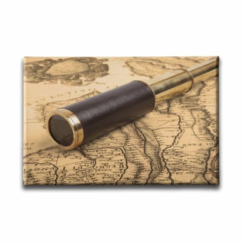 Durbun Ve Harita Canvas Tablo
