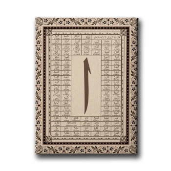 Esma-ul Husna Elifli Tablo