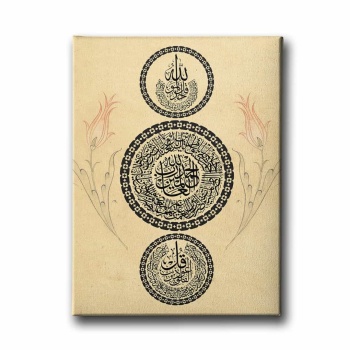 Ihlas-fatiha-felak Dini Kanvas Tablo