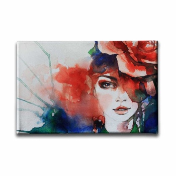 Kadin Portresi Sulu Boya Tablo