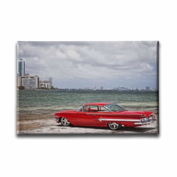 Klasik Kirmizi Araba Canvas Tablo
