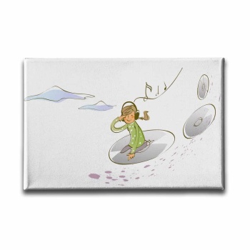 Saatli Kiz Kanvas Tablo