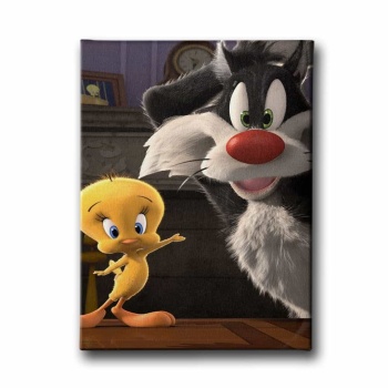 Tweety Ve Kedi Cocuk Kanvas Tablo