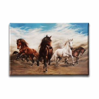 Yagli Boya Atlar Kanvas Tablo