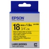 Epson LK-5YB2 Mıknatıslı Siyah Üzeri Sarı 18MM 1,5Metre Etiket