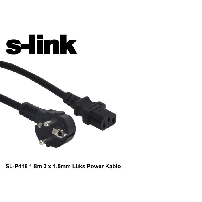 S-link SL-P418 1.8m 3 x 1.5mm Lüks Power Kablo