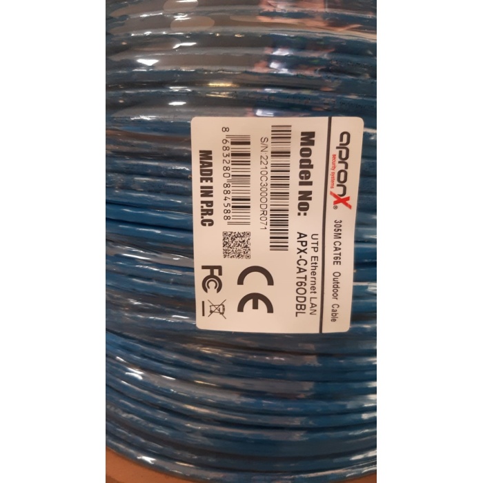 Apronx Cat6 23AWG 305Mt Outdoor 0,57mm Mavi Utp Kablo