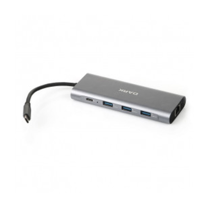 Dark USB 3.1 Type C 9 in 1 Ethernet - HDMI - TF SD Kart Okuyucu - USB 3.0 - Kulaklık  Çevirici HUB
