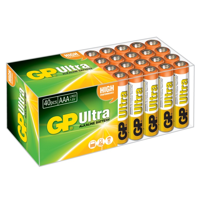 Gp R03 AAA Boy Ultra Alkalin İnce Kalem Pil 40lı Paket GP24AUT-2B40