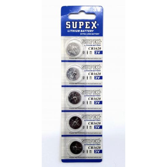 Supex CR1620-C5 3V Lityum Düğme Pil 5li Paket