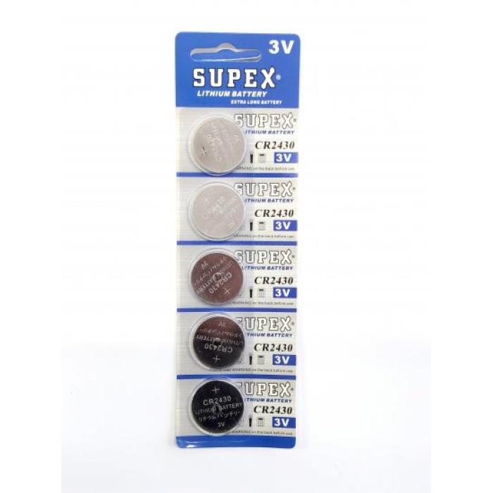 Supex CR2430-C5 3V Lityum Düğme Pil 5li Paket