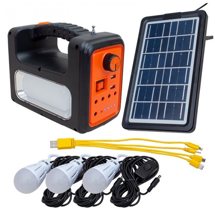 Everton RT-902 Solar Panelli 3 Ampullü USB-SD Kart-MP3-Radyo Destekli Solar Işıldak Fener