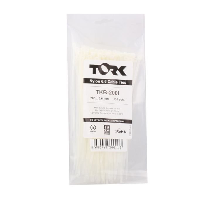 Tork TRK-710-9,0mm Beyaz 100lü Kablo Bağı