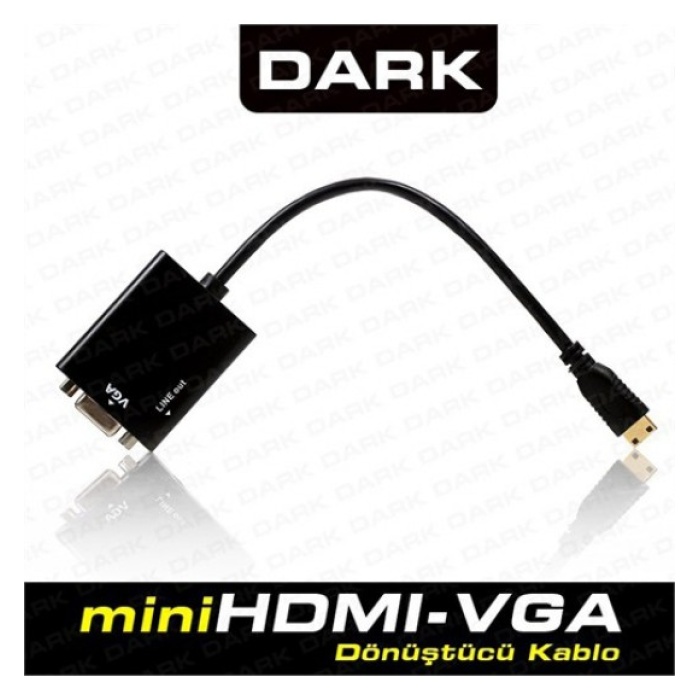 Dark DK-HD-AHDMINIXVGA Mini Hdmı - Vga Ve Ses Aktif Kablosu