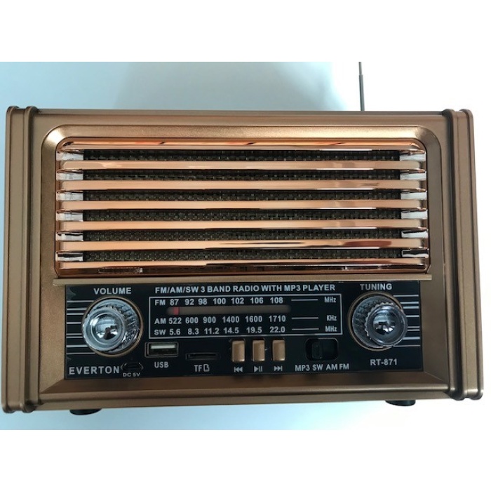 Everton Rt-871bt Bluetooth Fm-Usb-Tf Card- Nostaljik Radyo