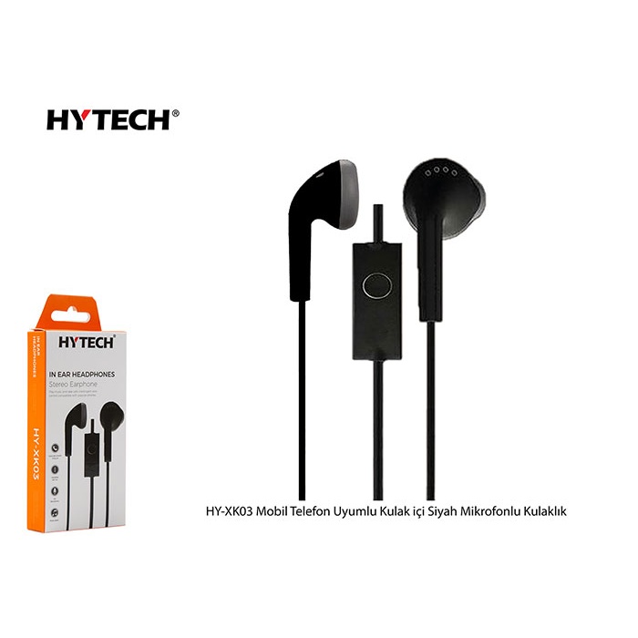 Hytech HY-XK03 Mobil Telefon Uyumlu Kulak içi Siyah Mikrofonlu Kulaklık