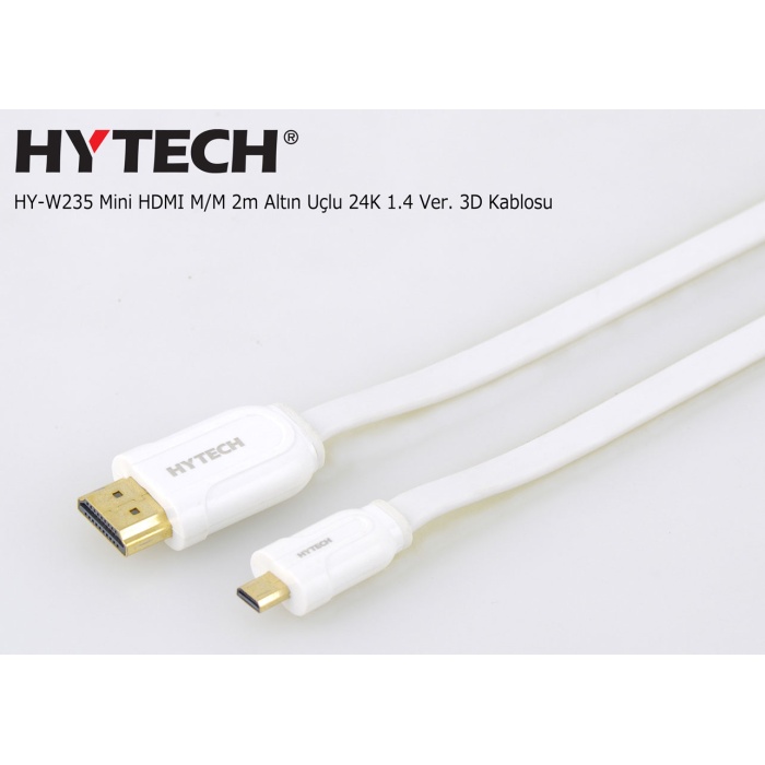 Hytech HY-W235 2mt Mini Hdmi Erkek To Hdmi Erkek 24k 1.4 Versiyon 3d Kablo