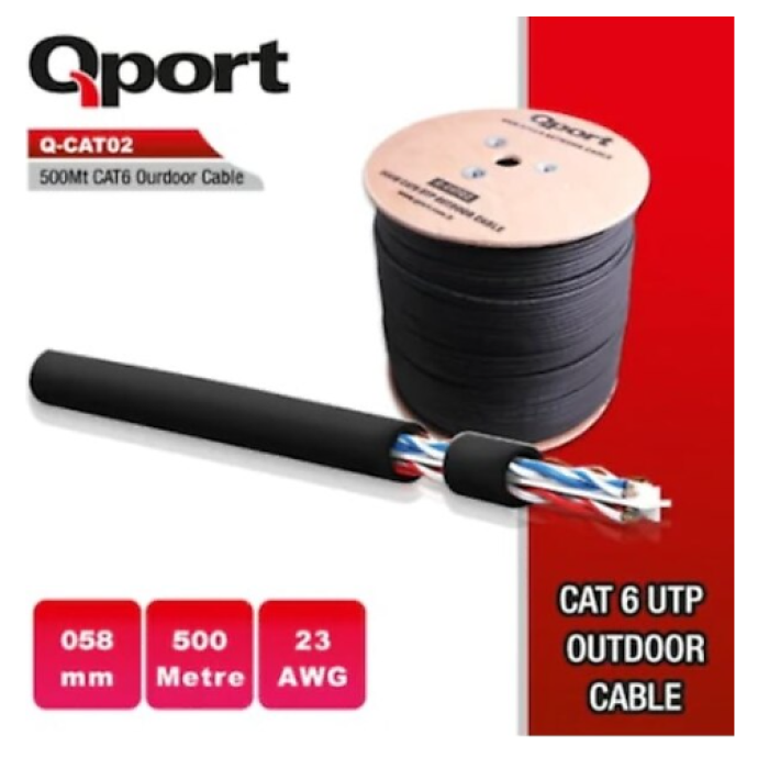 QPORT Q-CATO2 500mt Outdoor 23AWG 0.58MM Dış Mekan Kablo