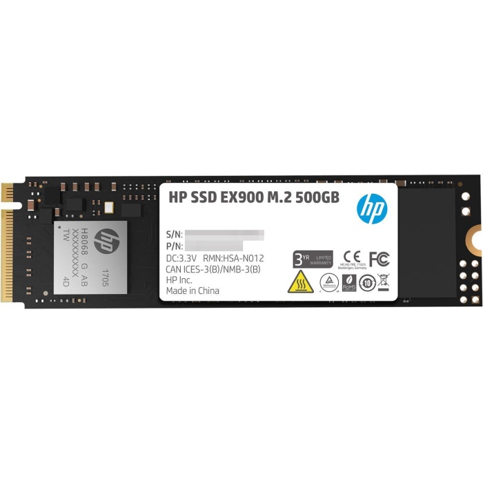Hp 500GB EX900 M.2 PCIe 3.0 x4 NVMe 3D TLC NAND Internal 2100 MB-1500 MB 2YY44AA Ssd Harddisk