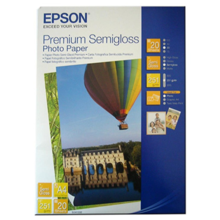 Epson A4 251Gram 20li Premium Semigloss Fotoğraf Kağıdı S041332