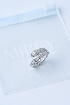 BoldSnake Taşlı Ayarlanabilir Çelik Yüzük