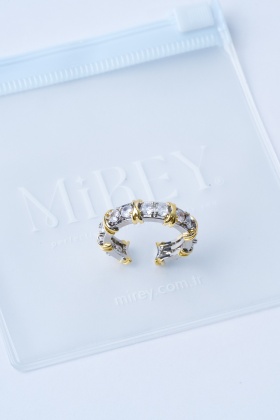 Aquetta Gold-Silver Ayarlanabilir Çelik Yüzük