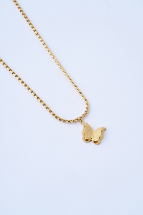 FlyFly Kelebek Çelik Kolye