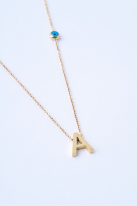 A Harfli Çelik Kolye