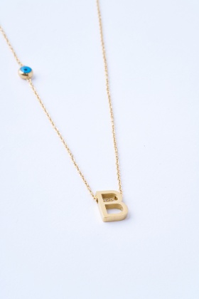 B Harfli Çelik Kolye