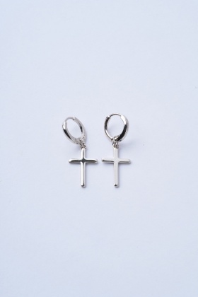 Sade Haç Çelik Küpe