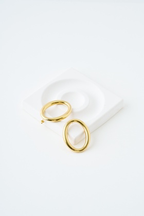 Ellipse Gold Çelik Küpe