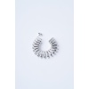 Oval Spring Silver Çelik Küpe