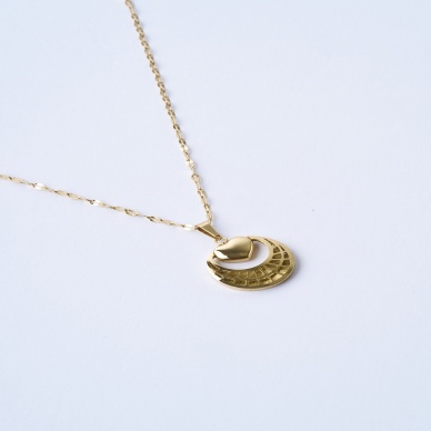 Heart Moon Çelik Kolye