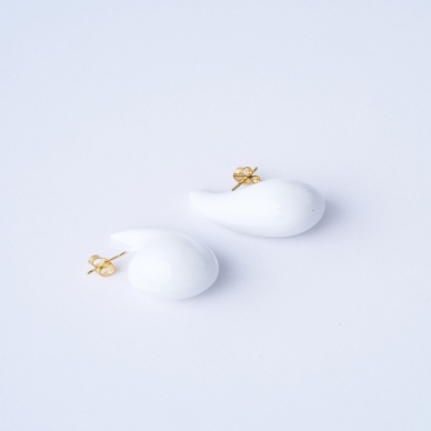 Su Damlası Küpe - Beyaz