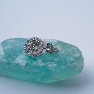 Taşlı Ağaç Çelik Küpe