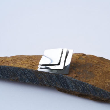 Nested Square Çelik Küpe