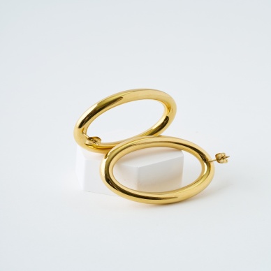 Ellipse Gold Çelik Küpe