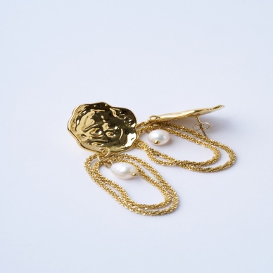 Pearly Gold Sallantılı Çelik Küpe