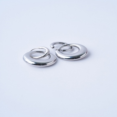 Double Circle Çelik Küpe