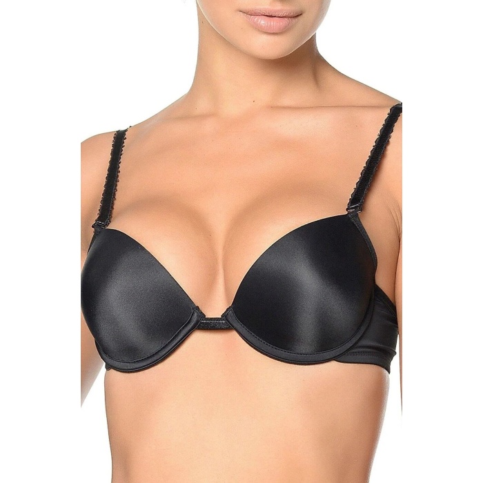 TOPTANBULURUM Orkide Kadın Siyah Push-up Dolgulu Basıc Sütyen 2350