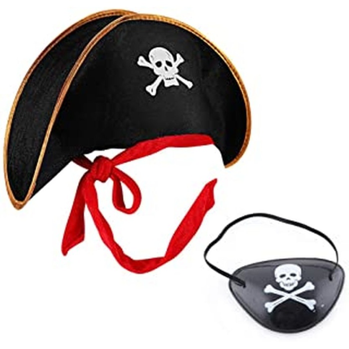 Kaptan Jack Çocuk Korsan Şapkası ve Göz Bandı Seti