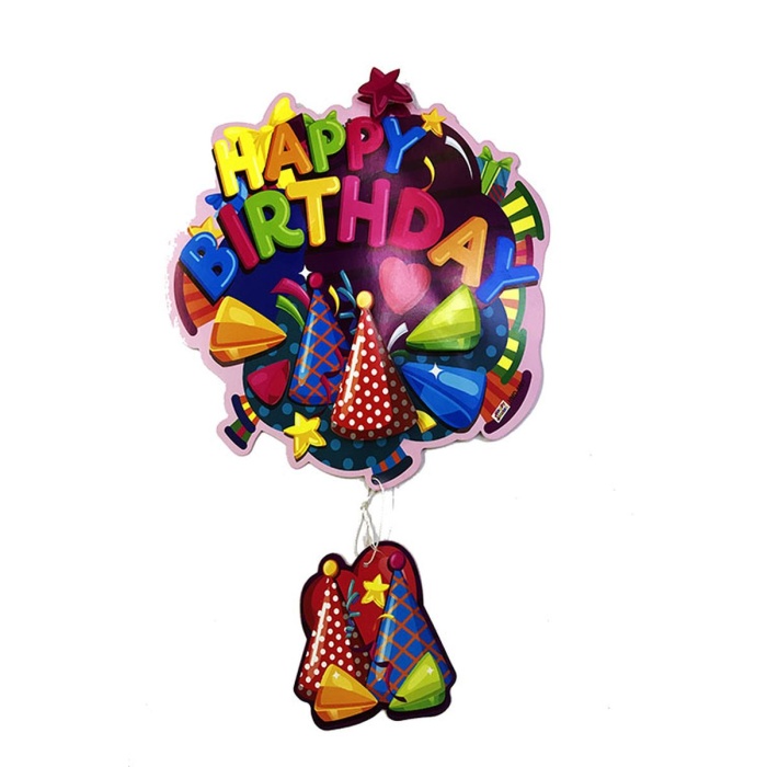 Happy Birthday Yazılı Asmalı 3D Doğum Günü Süsleme